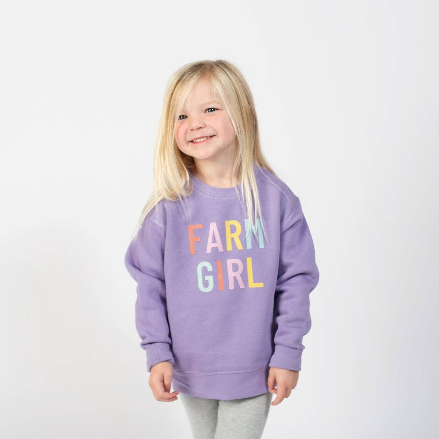 Western Purple ‘Farm Girl’ Graphic Crewneck - Toddler: 4T