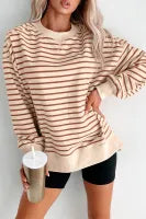 Khaki Stripe Baggy Sweatshirt