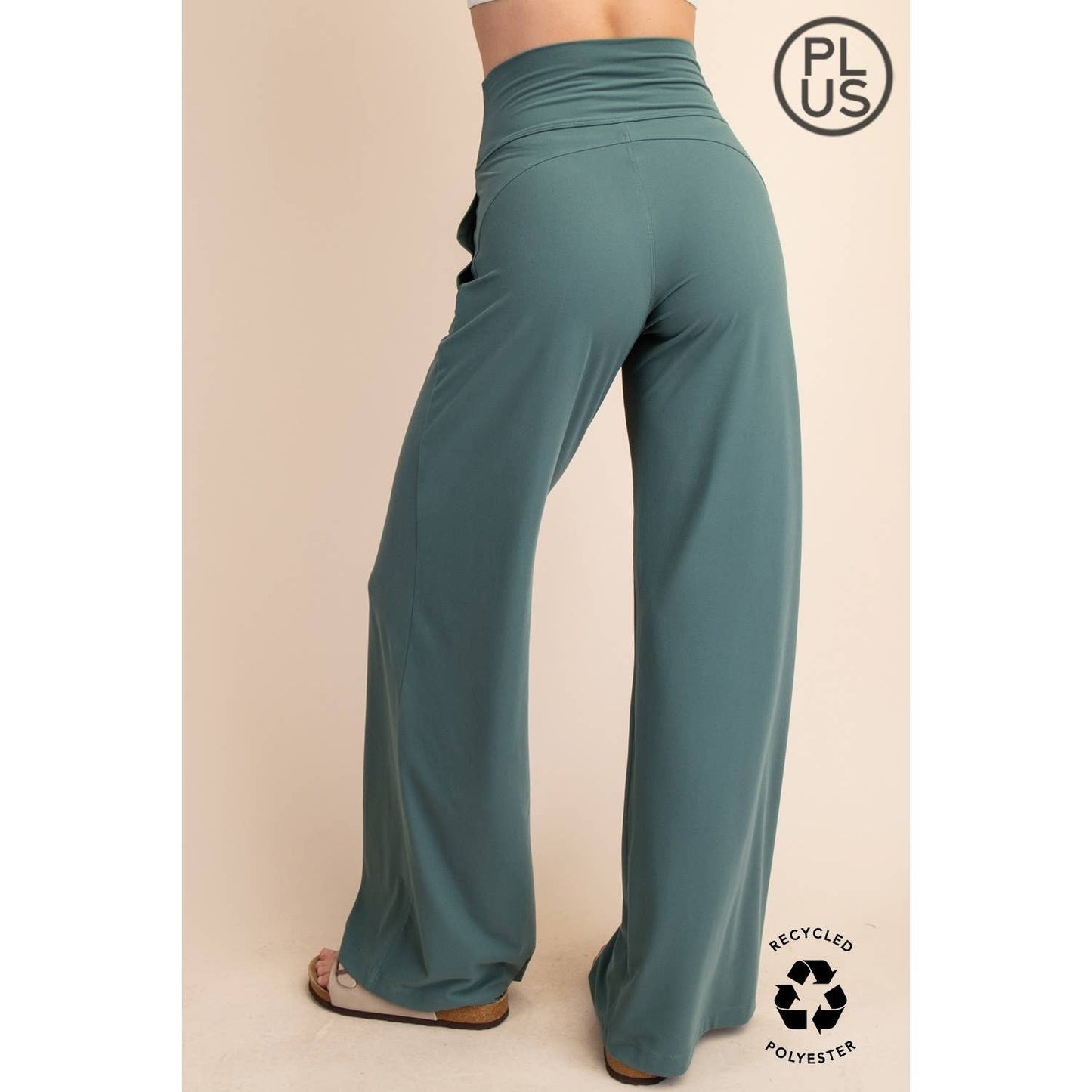 PLUS SIZE BUTTER V WAIST WIDE PANT