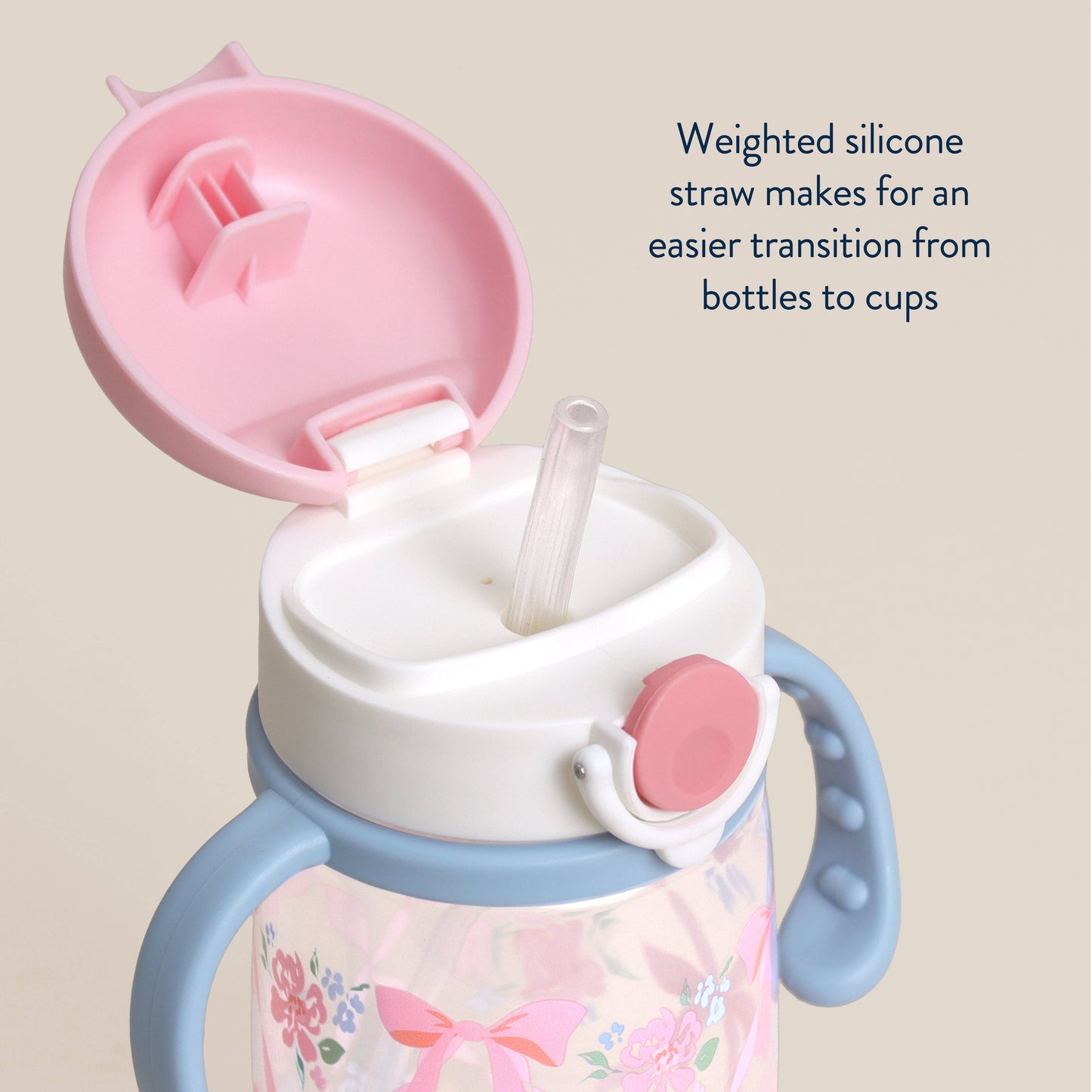 *NEW* Itzy Sips™ - Straw Cup With Snap-Close Lid: Ribbons & Roses