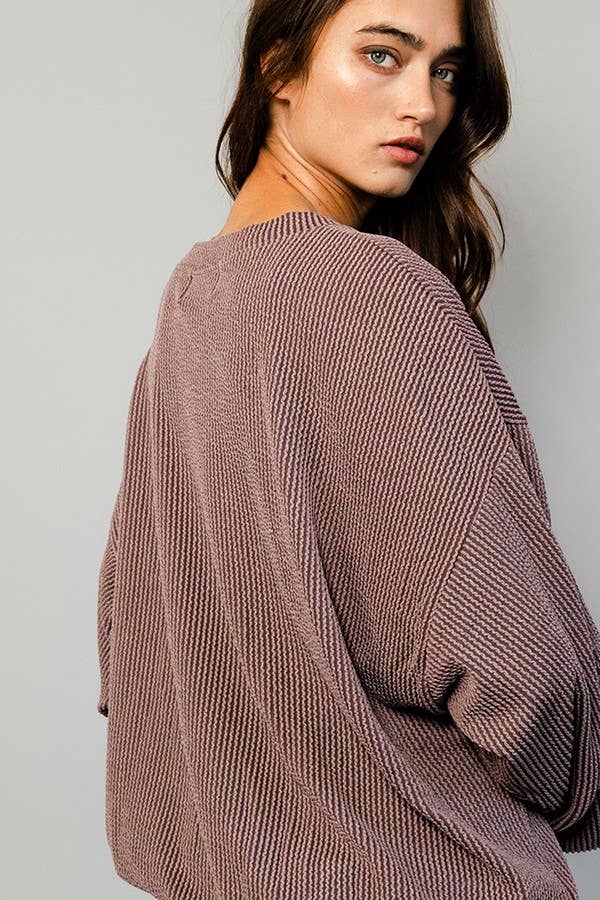 T1770N 'NEBRASKA' Comfy Oversize Graphic Sweatshirt: COFFEE / S-M-L (2-2-2)