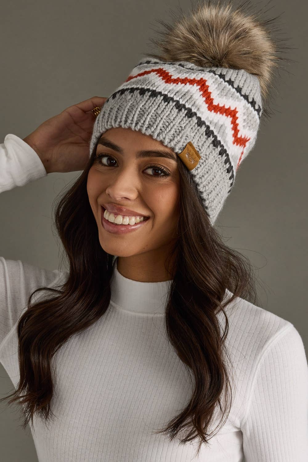 Patterned Pom Hat