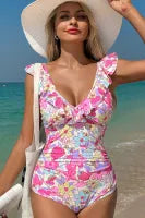 Pink Floral Ruffle Suit
