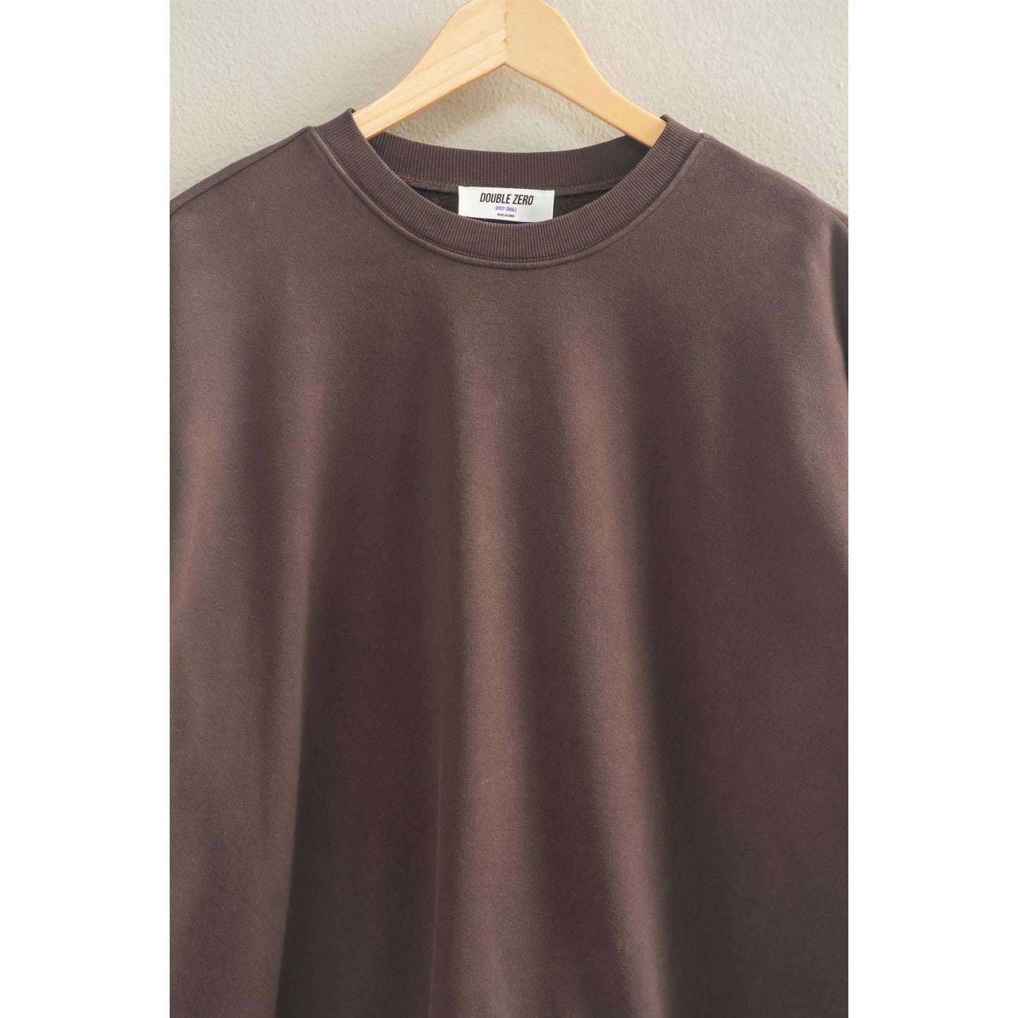 Oversized Mineral Washed Sweatshirt: CREAM / S-M-L(2-2-2)