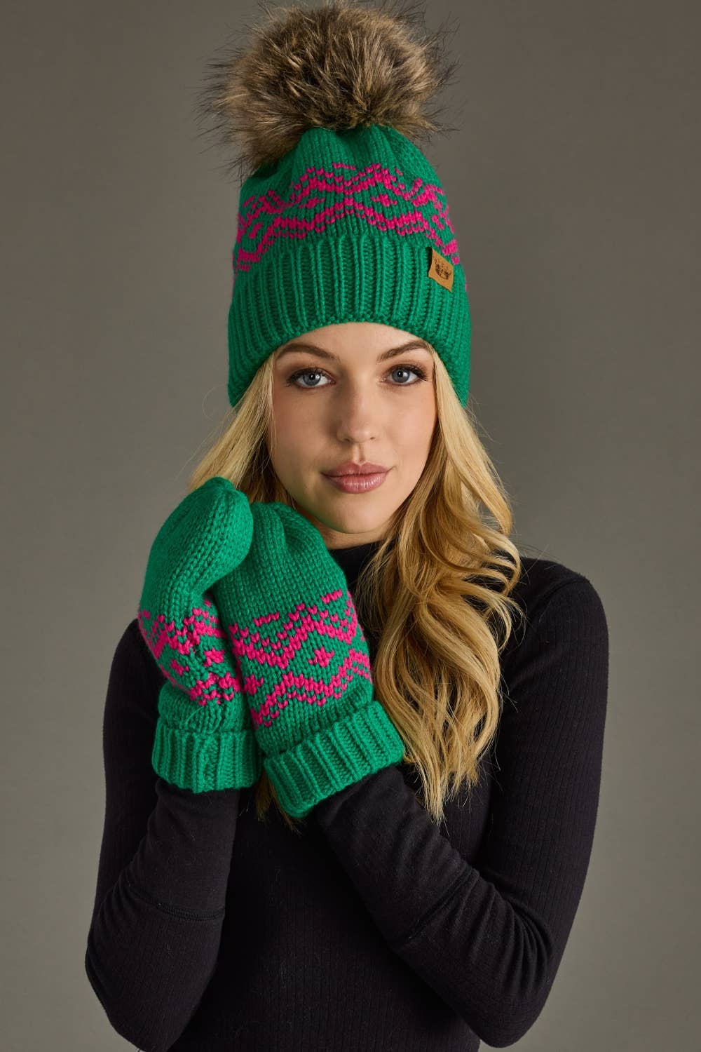 Speckled Pattern Pom Hat