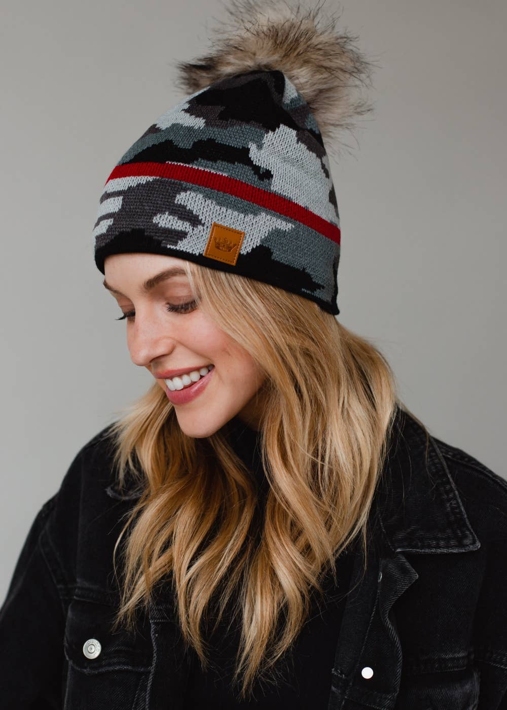 Camo w/ Red Stripe Hat