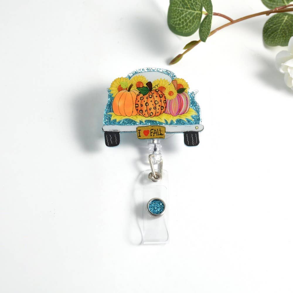 Glitterific Badge Reel Fall Truck
