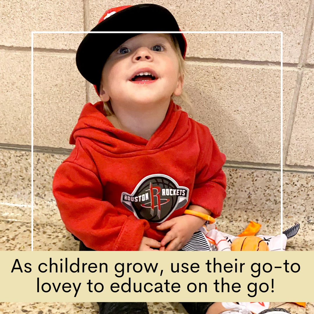 Basketball Baby Learning Lovey Tag Stroller Toy 10" x 10"