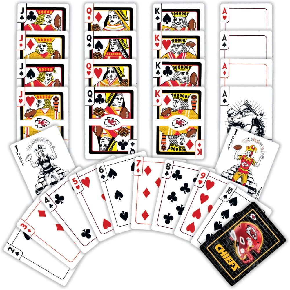 Kansas City Chiefs Neon-Styled Playing Cards - 54 Card Deck
