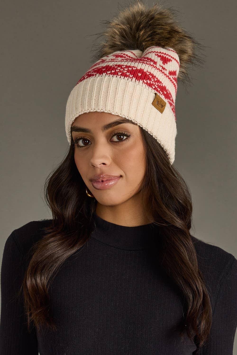 Patterned Pom Hat