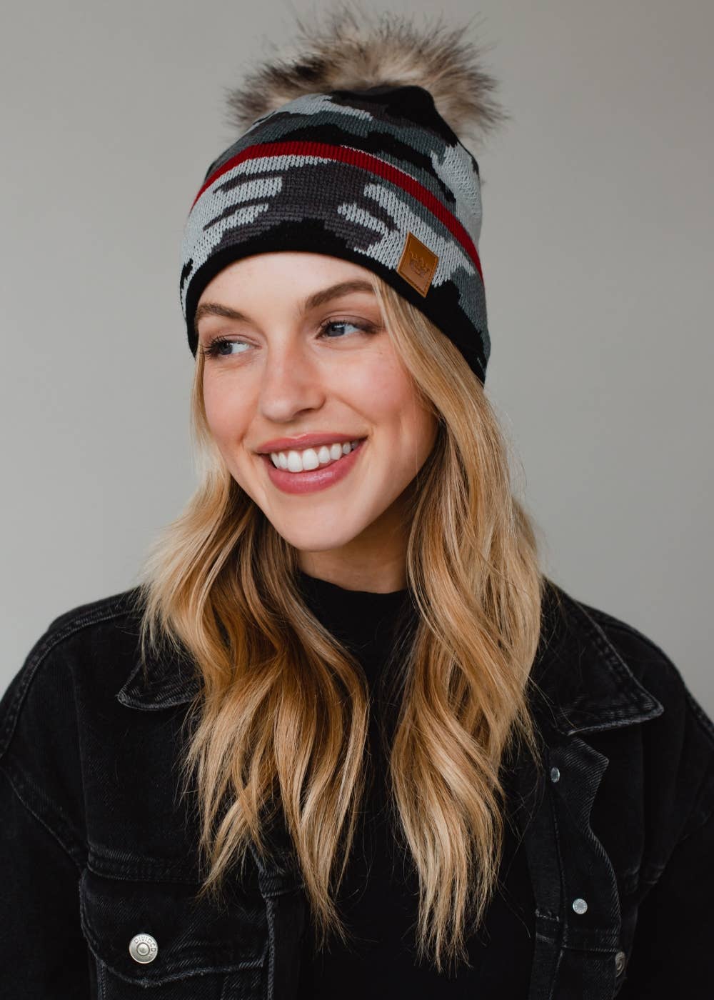 Camo w/ Red Stripe Hat