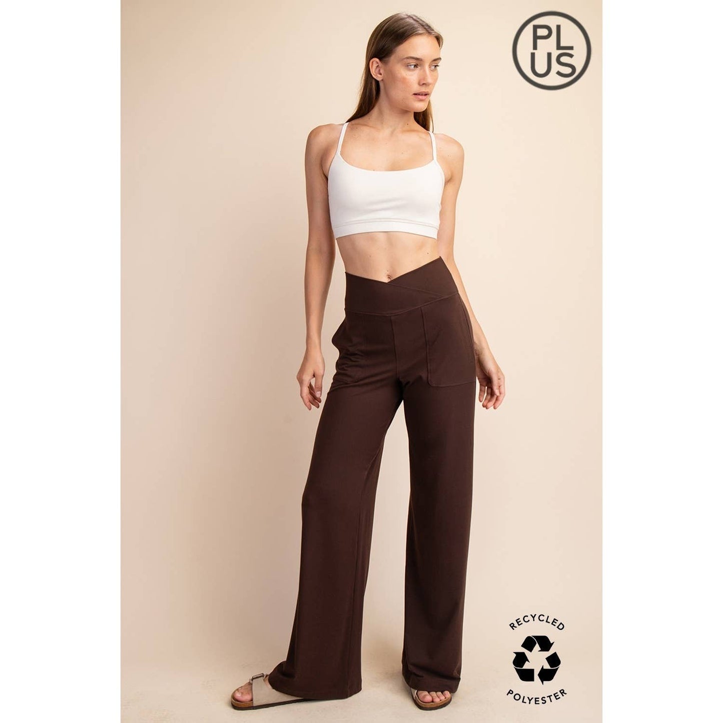 PLUS SIZE BUTTER V WAIST WIDE PANT