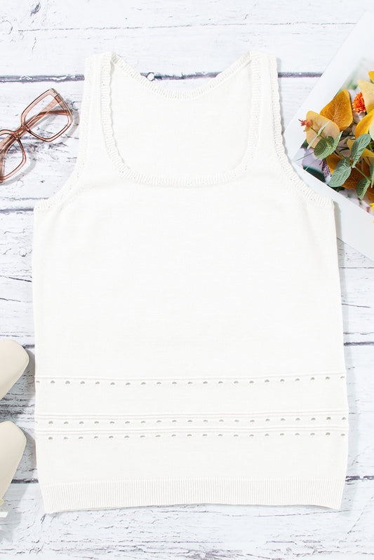 White Eyelet Sweater Vest