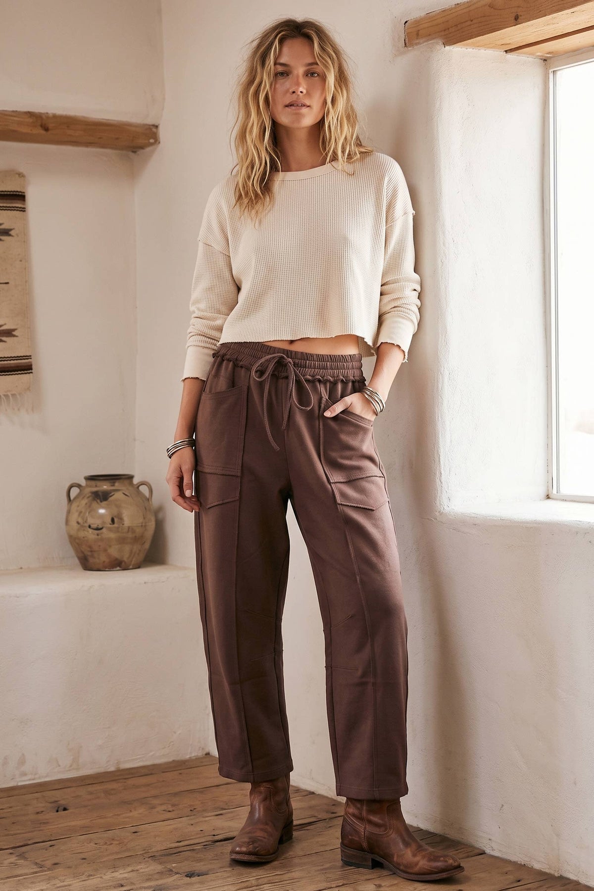 Scuba Raw Edge Barrel Pants