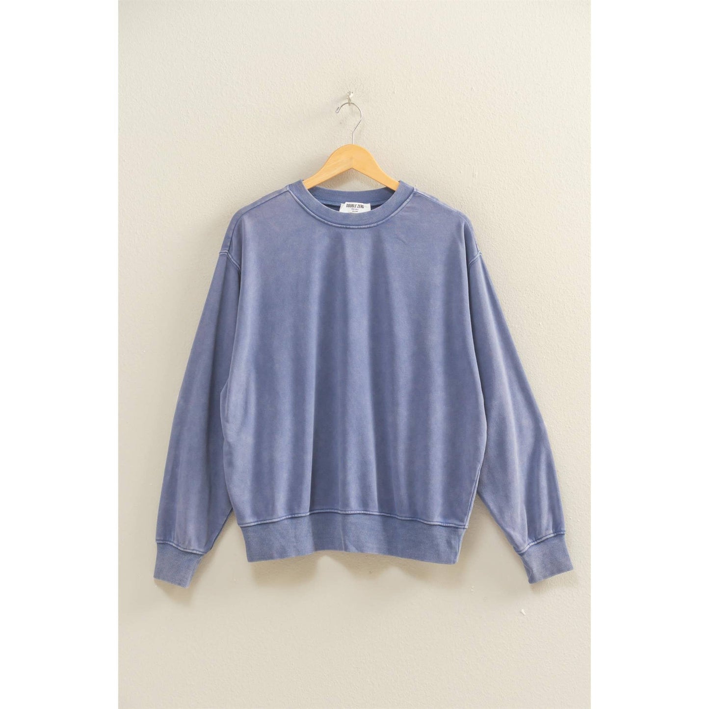 Oversized Mineral Washed Sweatshirt: CREAM / S-M-L(2-2-2)