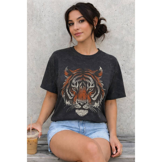 TIGER BIG FACE MINERAL GRAPHIC TEE
