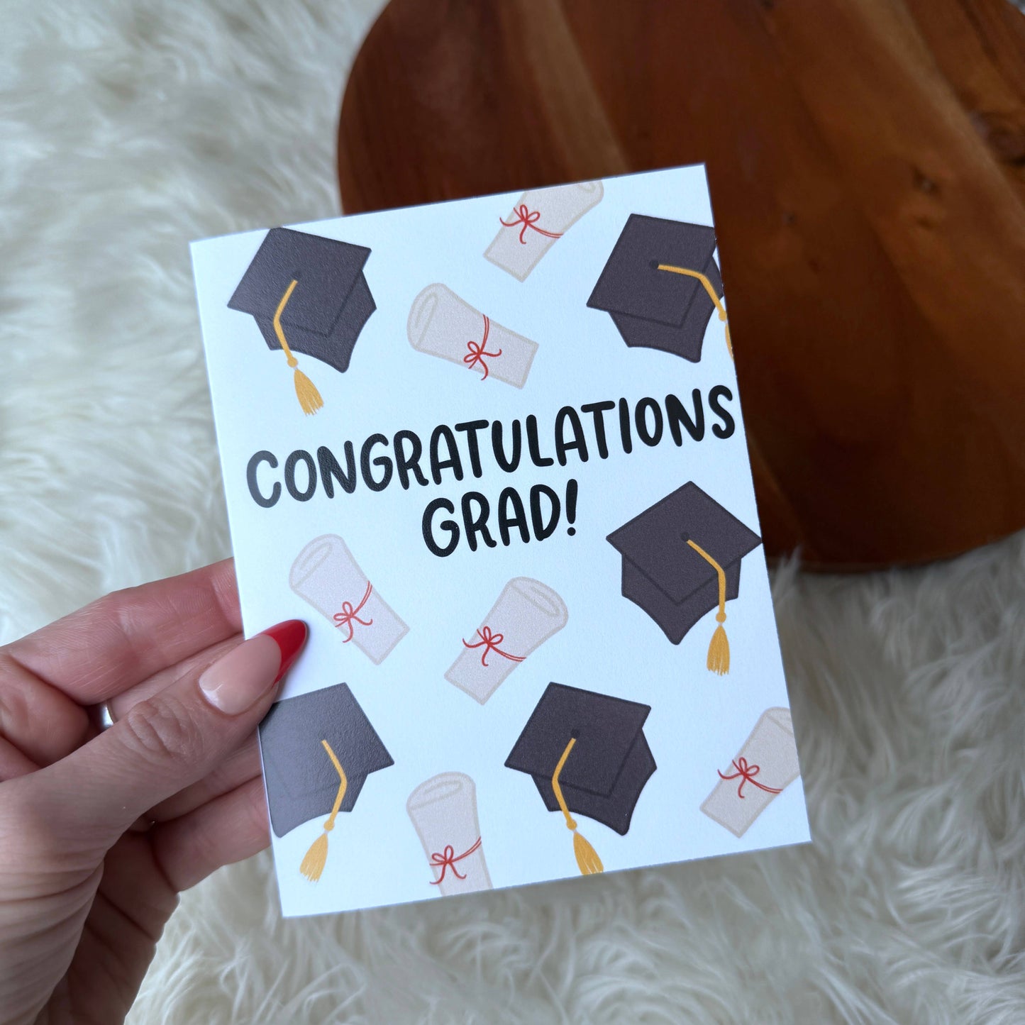 "Congratulations Grad!" Graduation Cap Diploma Card