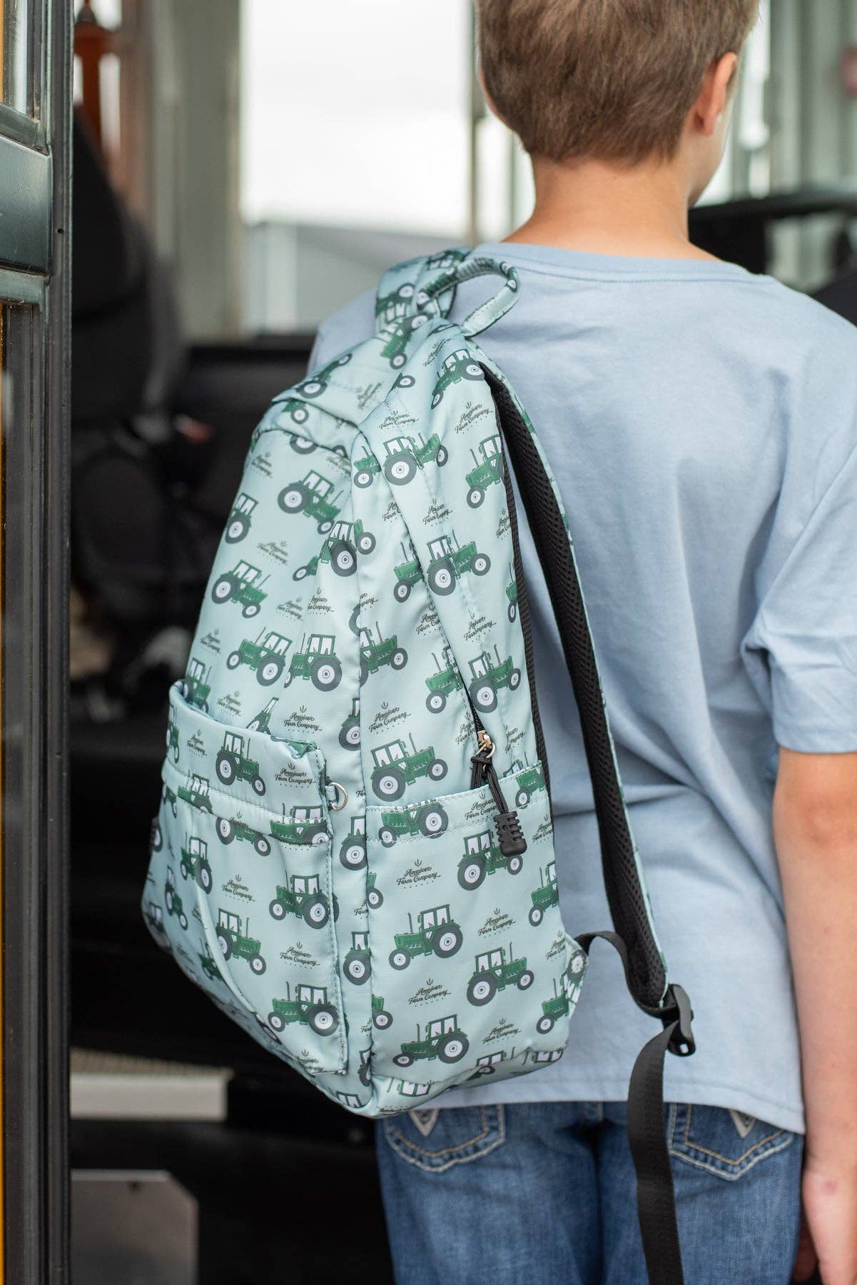 Green Tractor Backpack:17" Standard