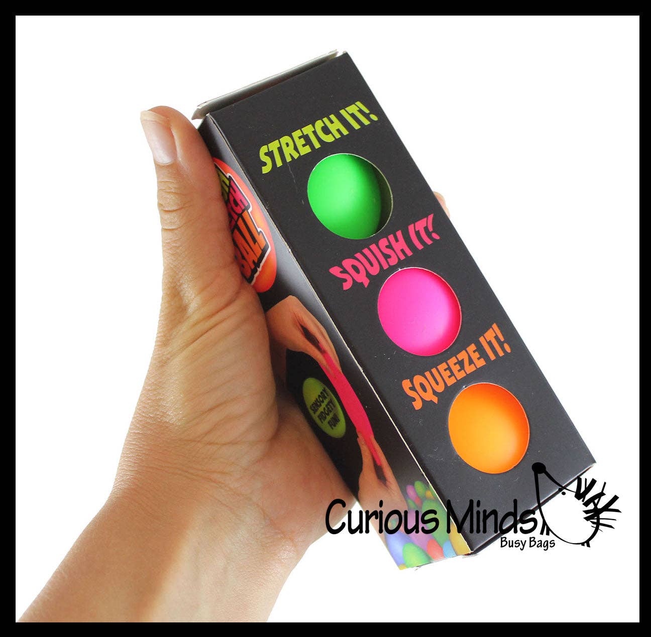 1 Box of 3 Soft Doh Filled 2" Stress Ball - Squishy Gooey