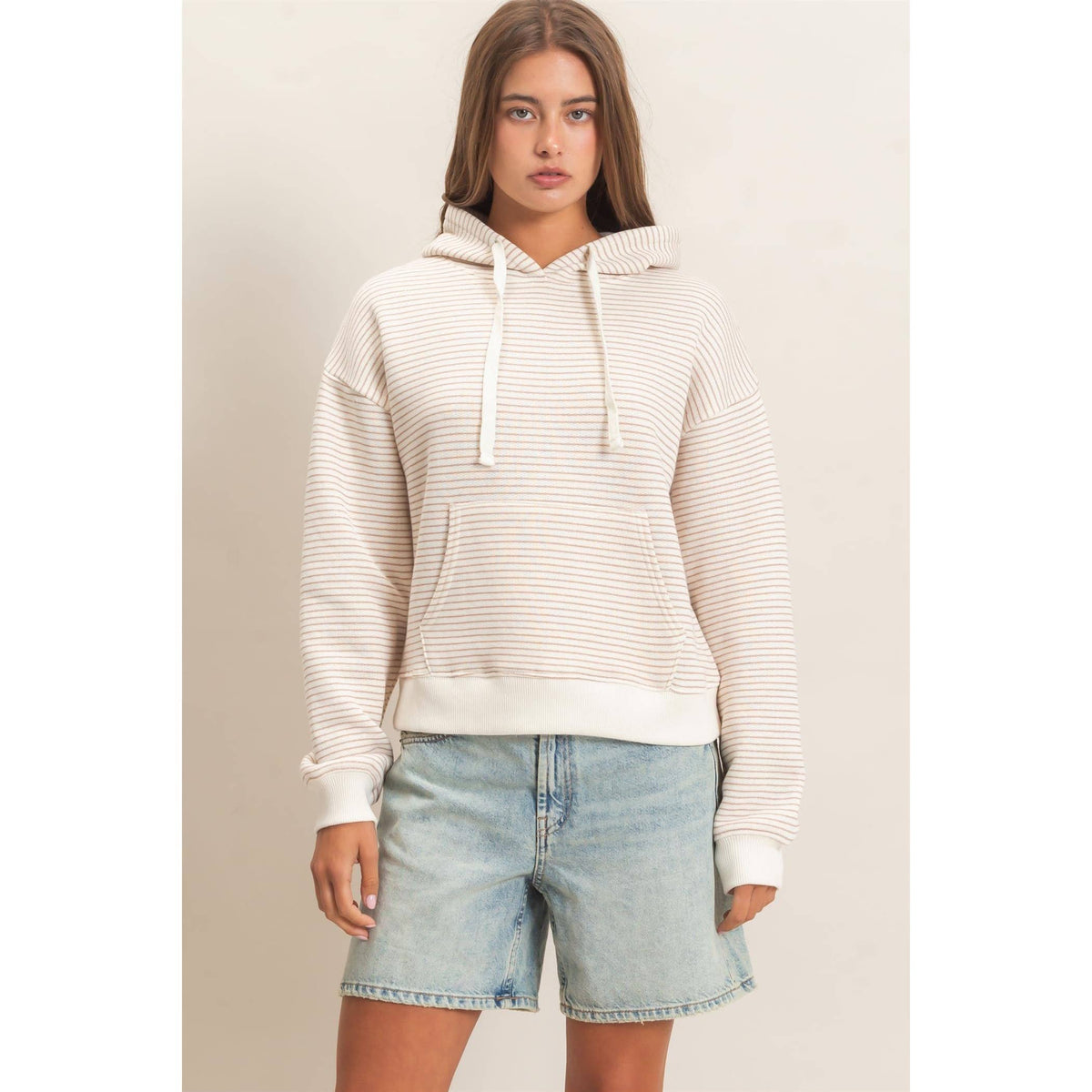 Striped French Terry Hoodie