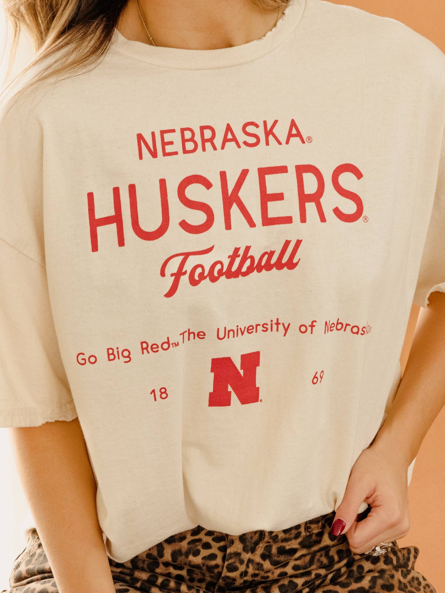 Ne Huskers Thrifted Tee