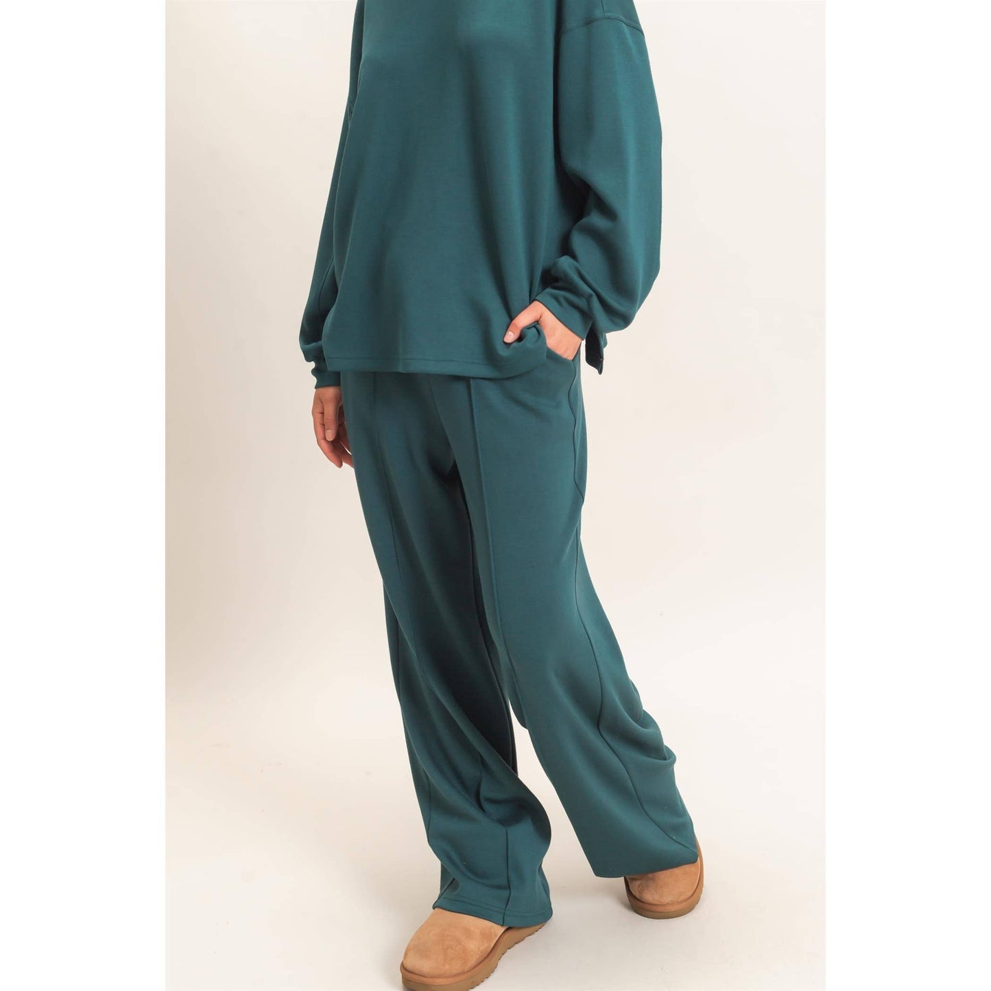 Drawstring Waist Pintuck Wide Leg Pants: DARK RED / S-M-L(2-2-2)