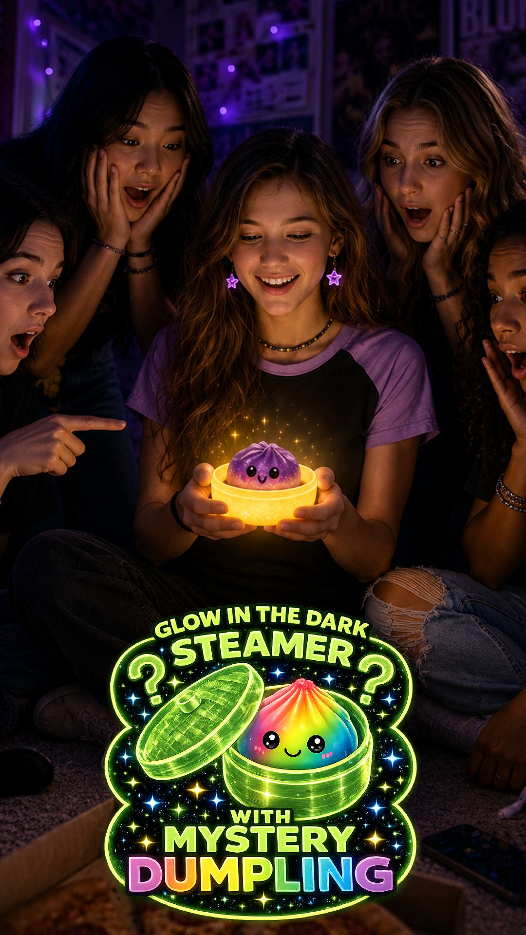 Glow-in-the-Dark Mystery Dumpling Squishy Toy - 12/Display: Wholesale Price