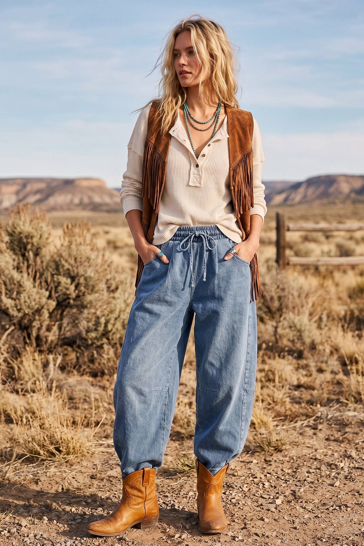 Oversized Washed Barrel Drawstring Pants