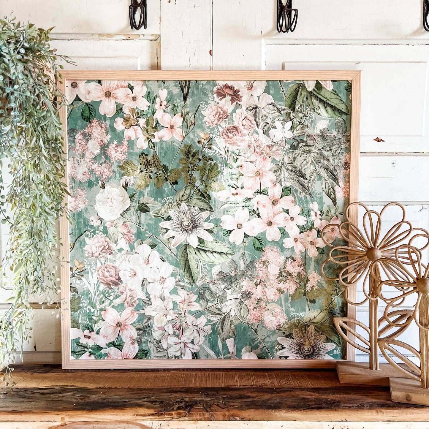 Green Vintage Floral - 12x12