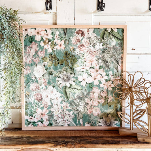 Green Vintage Floral - 12x12
