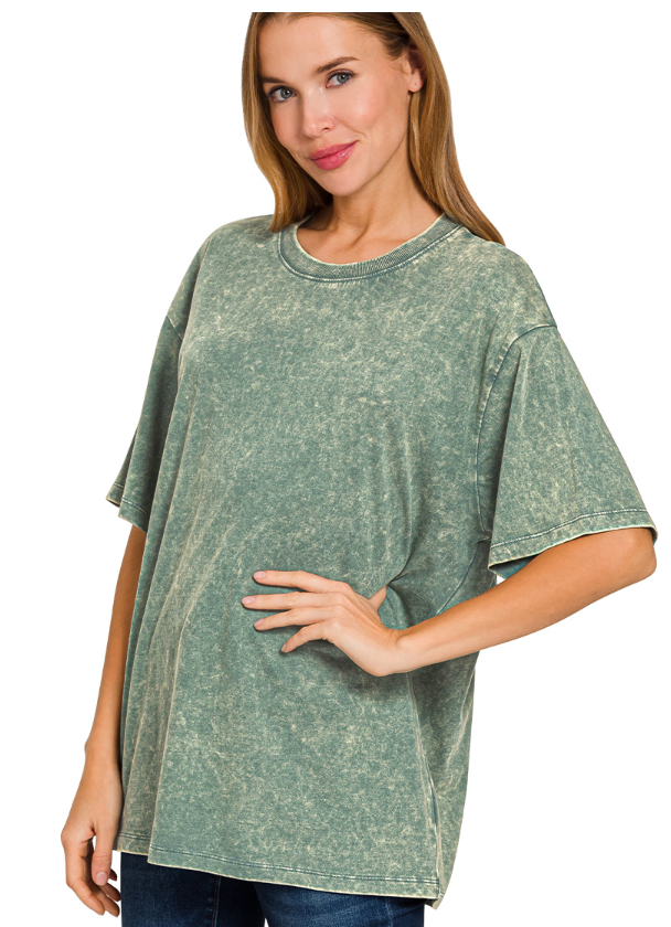 Washed Short Sleeve Top
