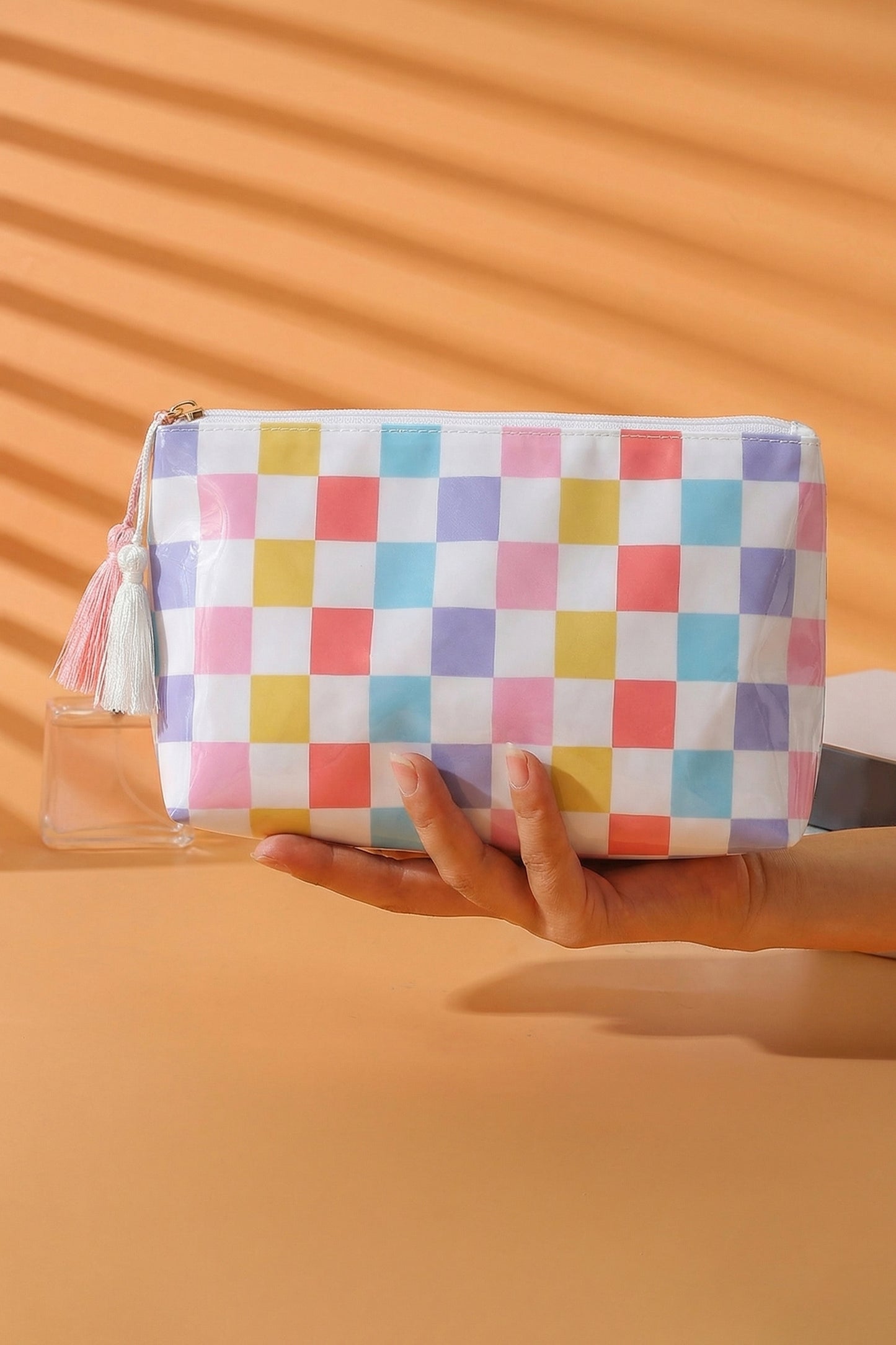 Checkered Makeup Bag
