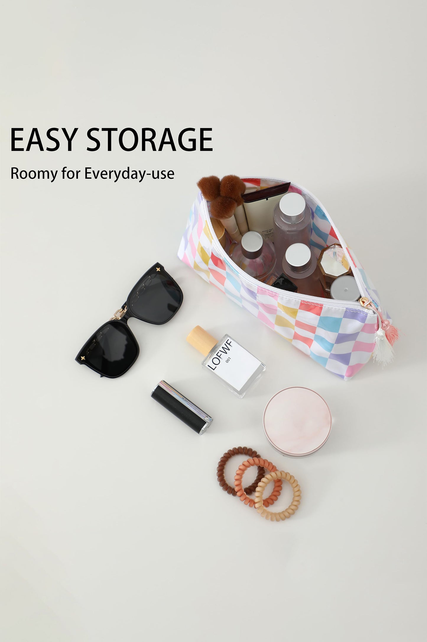 Checkered Makeup Bag