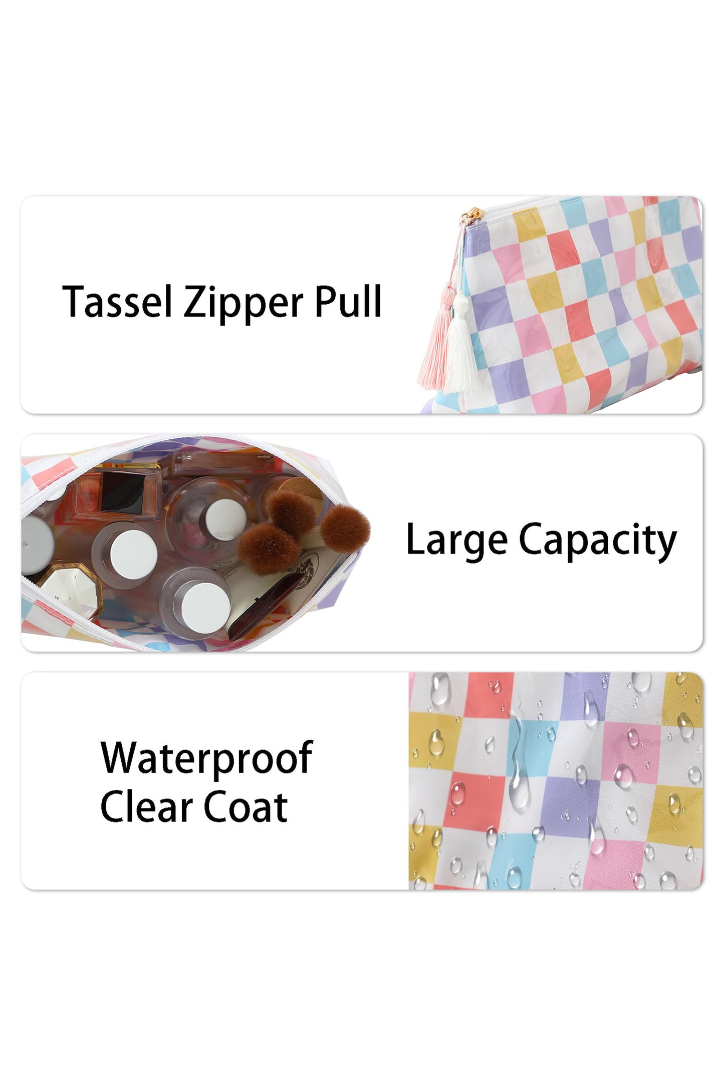 Checkered Makeup Bag