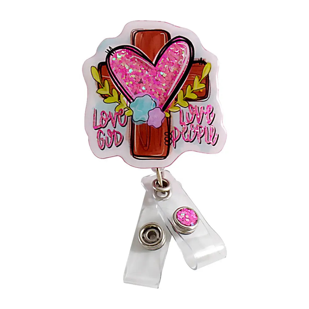 Glitterific Badge Holder- Cross
