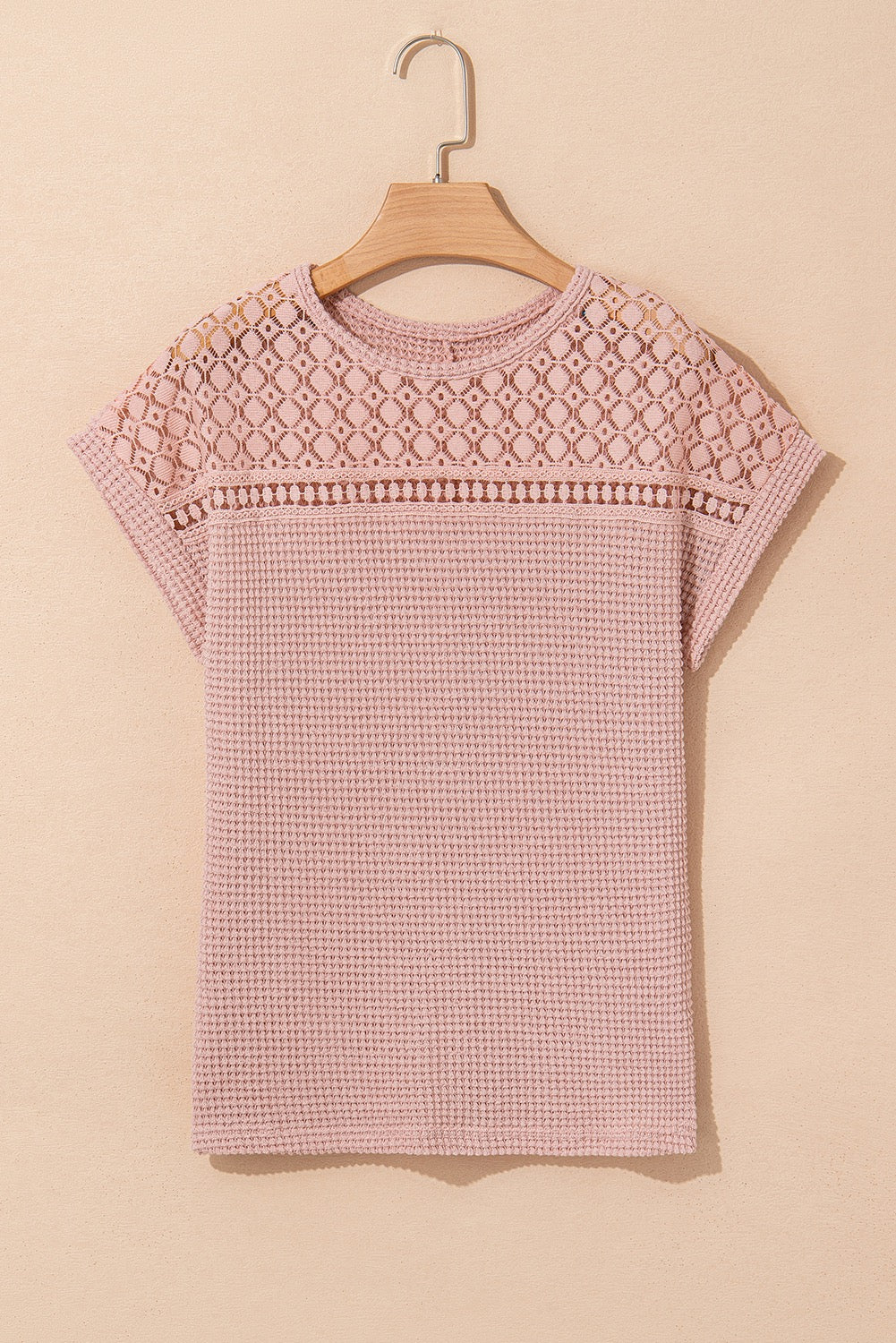 Light Pink Lace SS Top