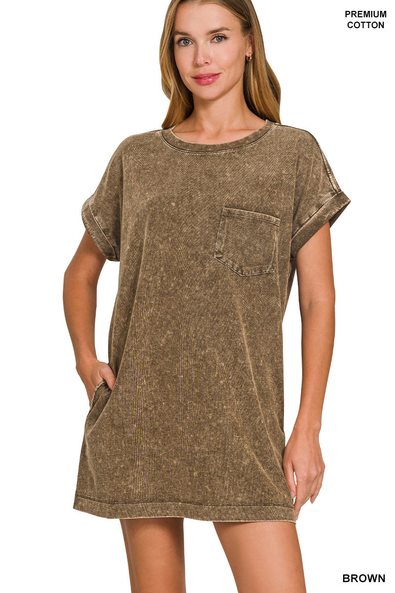 Cotton Washed T-Shirts Dress