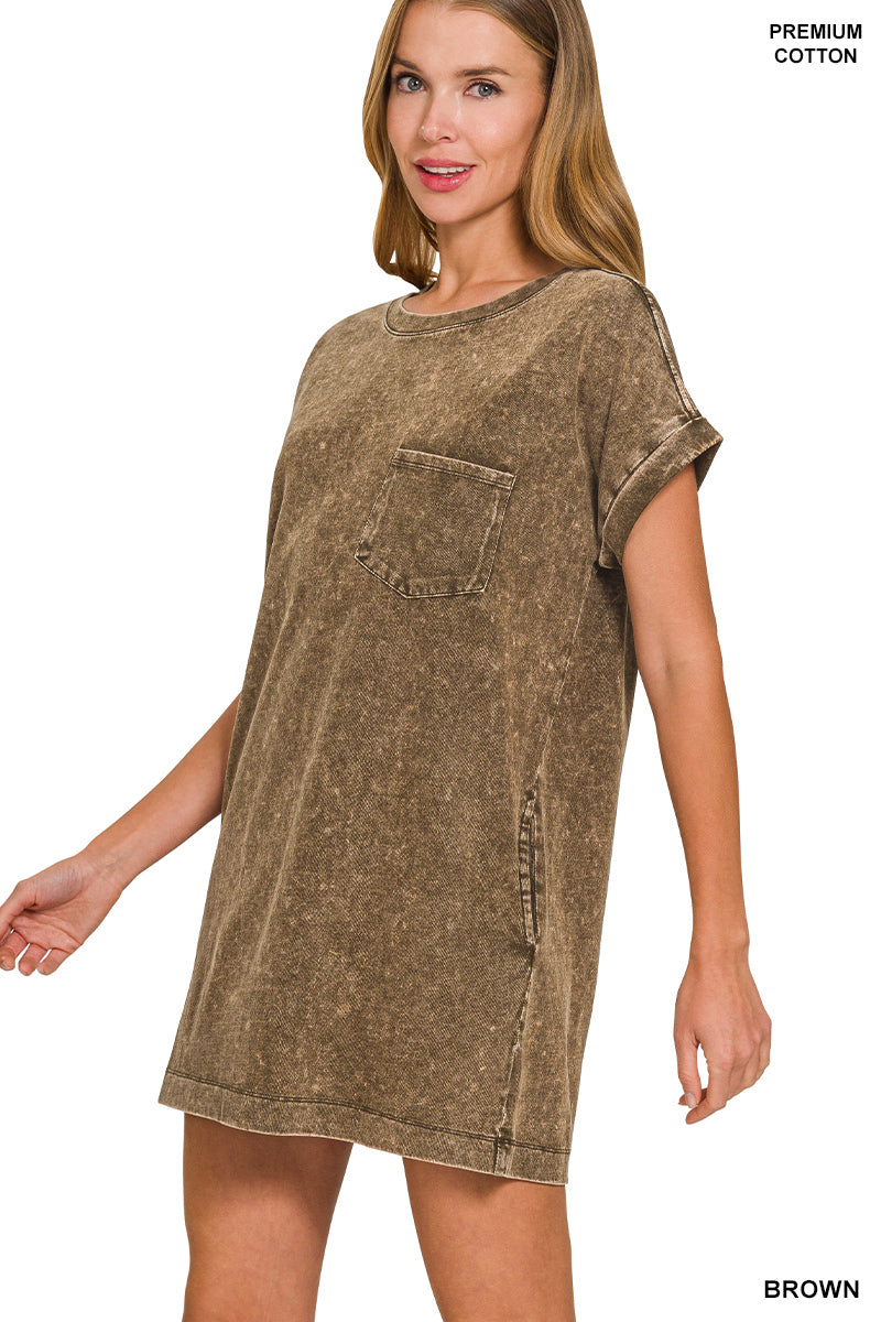 Cotton Washed T-Shirts Dress