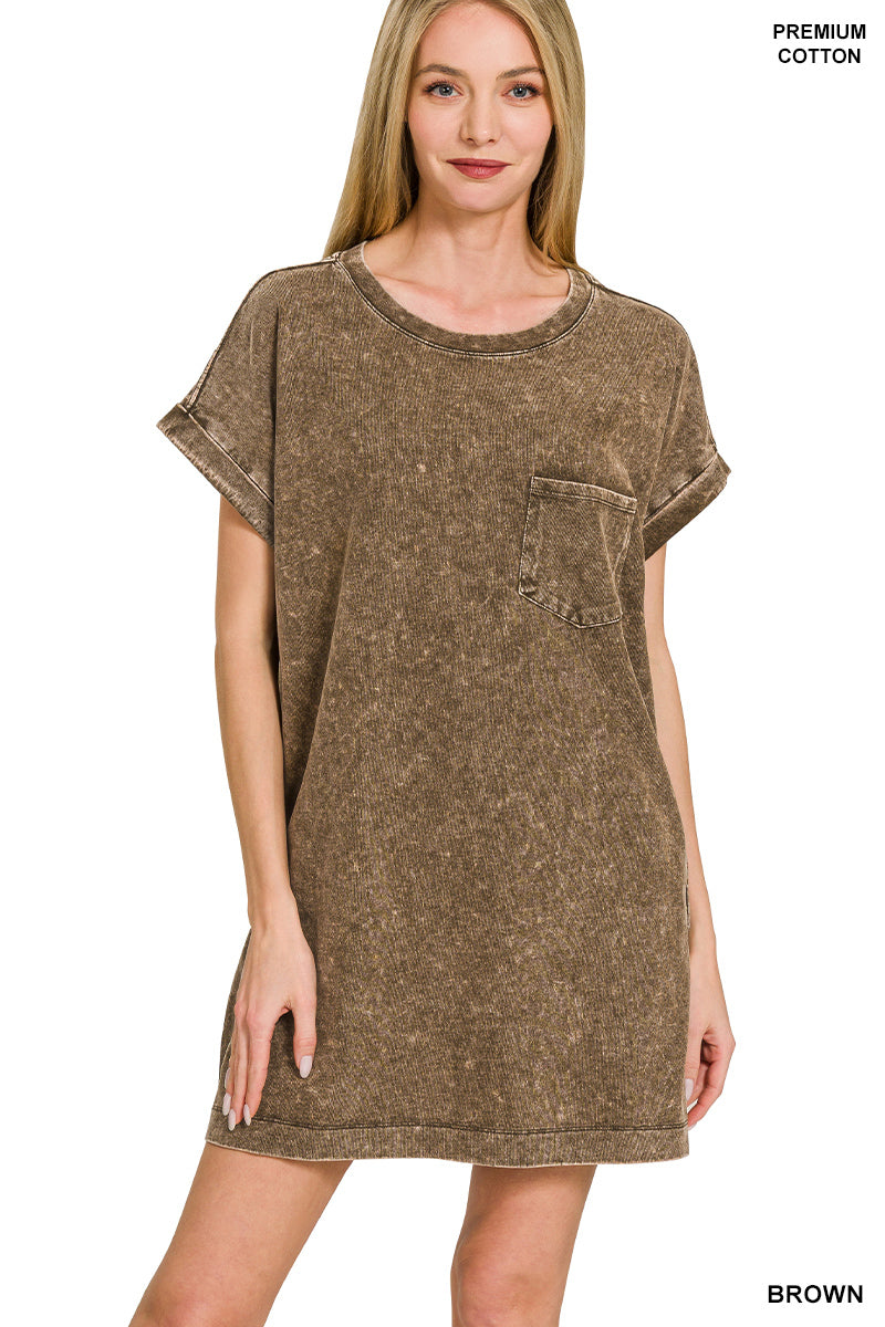 Cotton Washed T-Shirts Dress