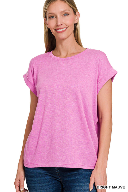 Slub rolled sleeve tee