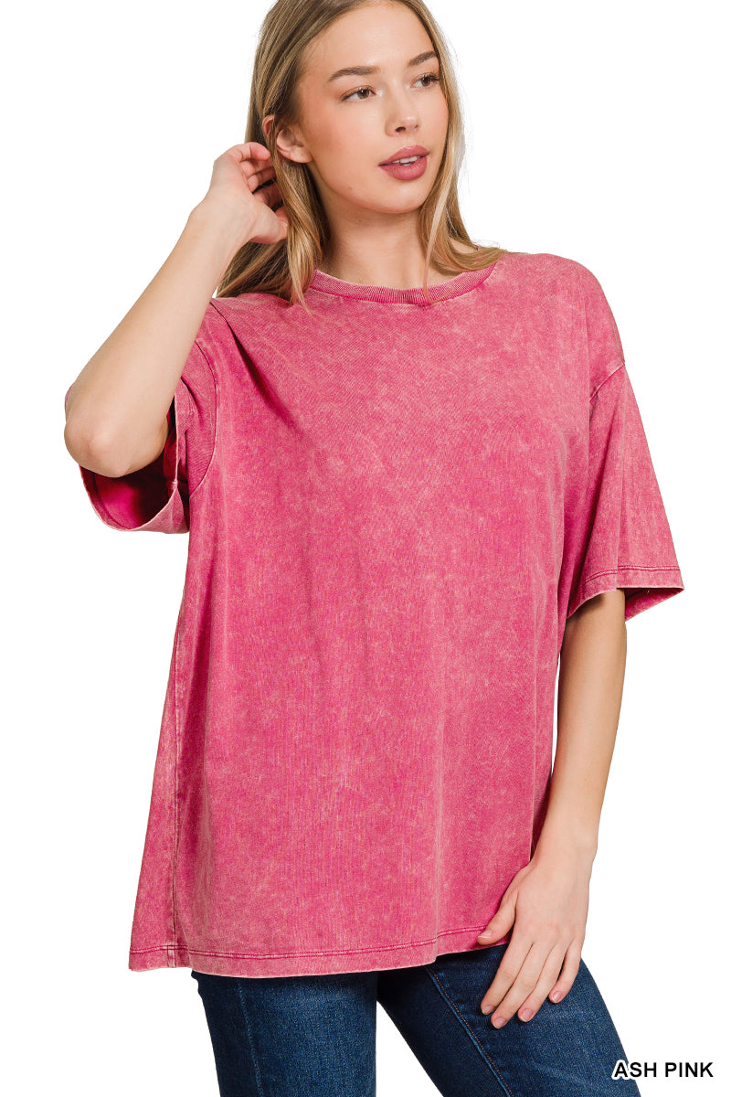 Washed short sleeve top