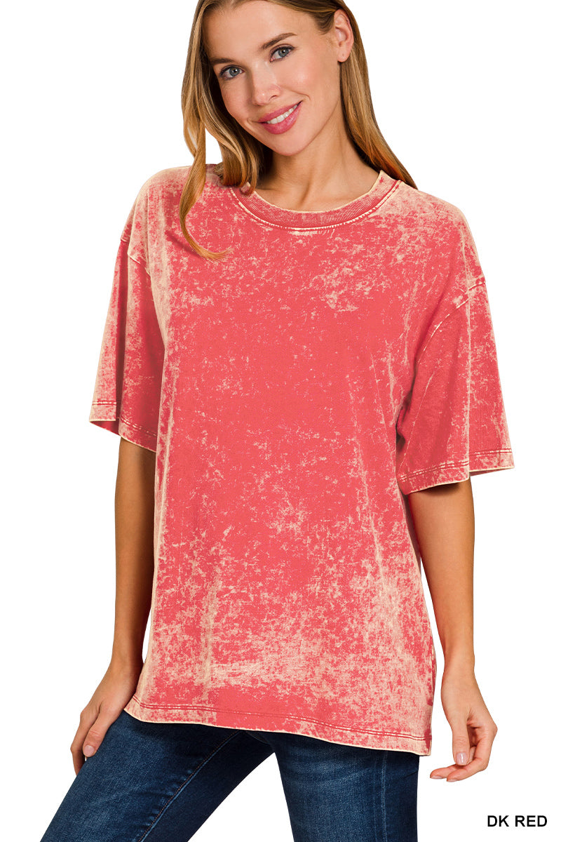 Washed short sleeve top