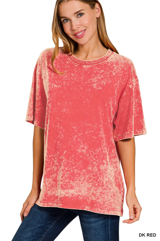 Washed short sleeve top