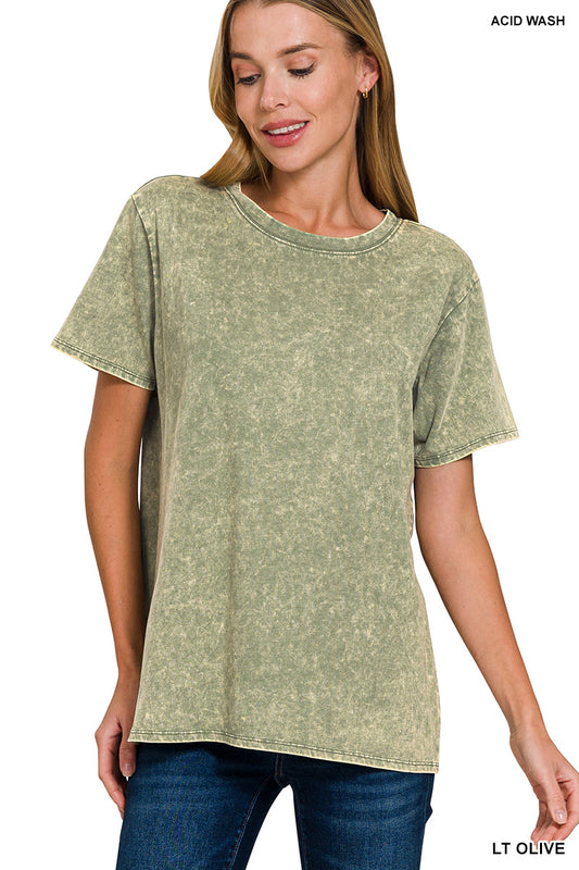 Washed Short Sleeve Top