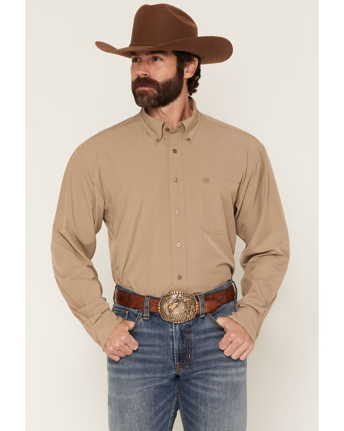 Cinch Men's ArenaFlex Solid Long Sleeve Button-Down Stretch Western Shirt