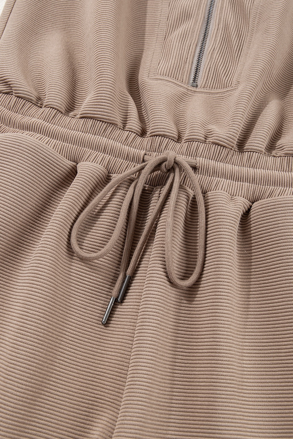 Dark Khaki Half Zip Romper
