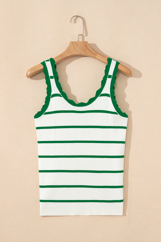 Green Striped Sweater Vest