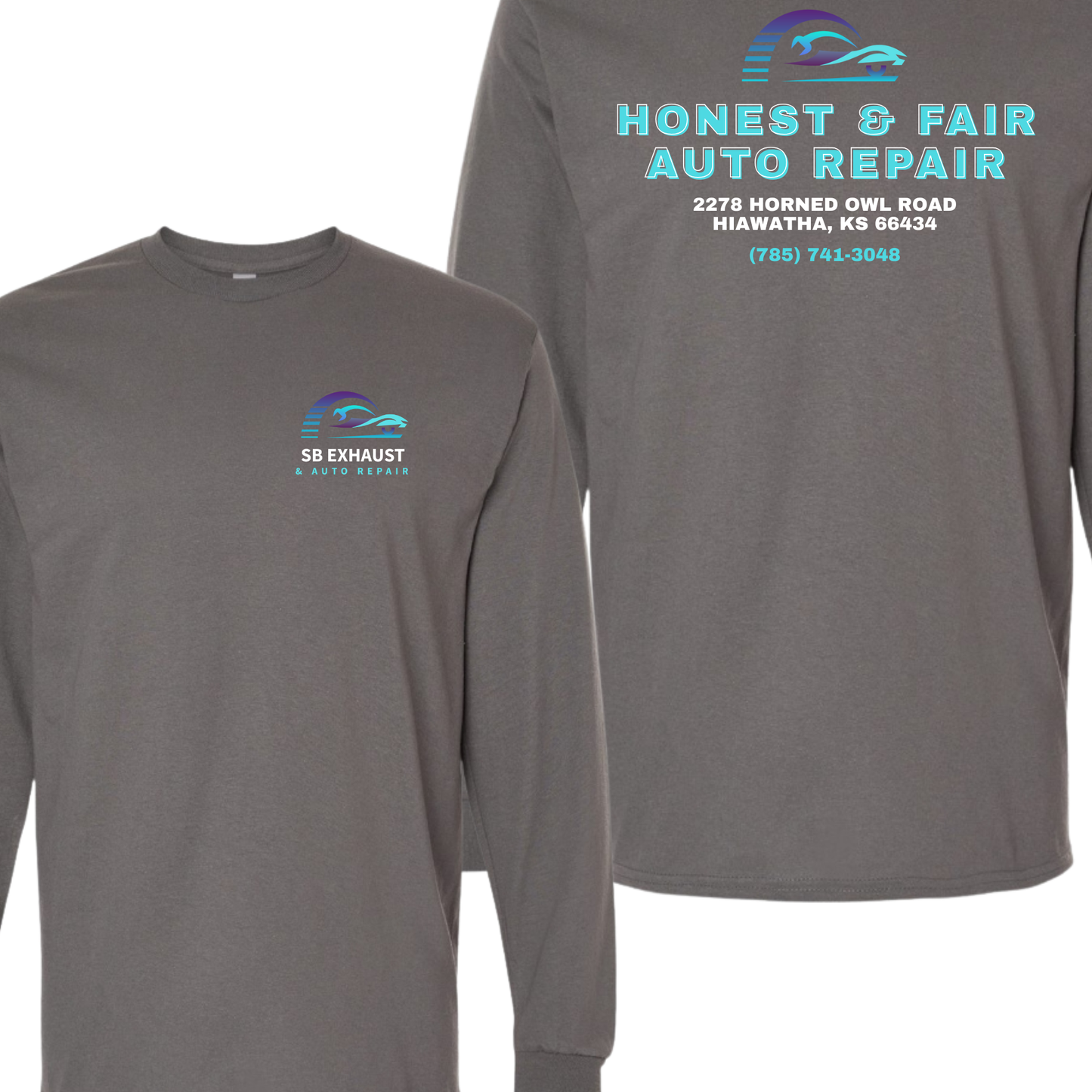 SB Exhaust Auto Repair Long Sleeve Tees