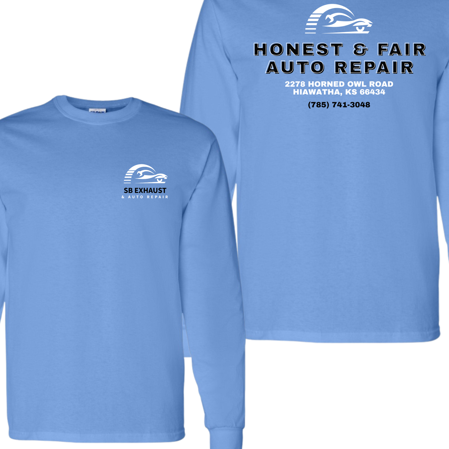 SB Exhaust Auto Repair Long Sleeve Tees