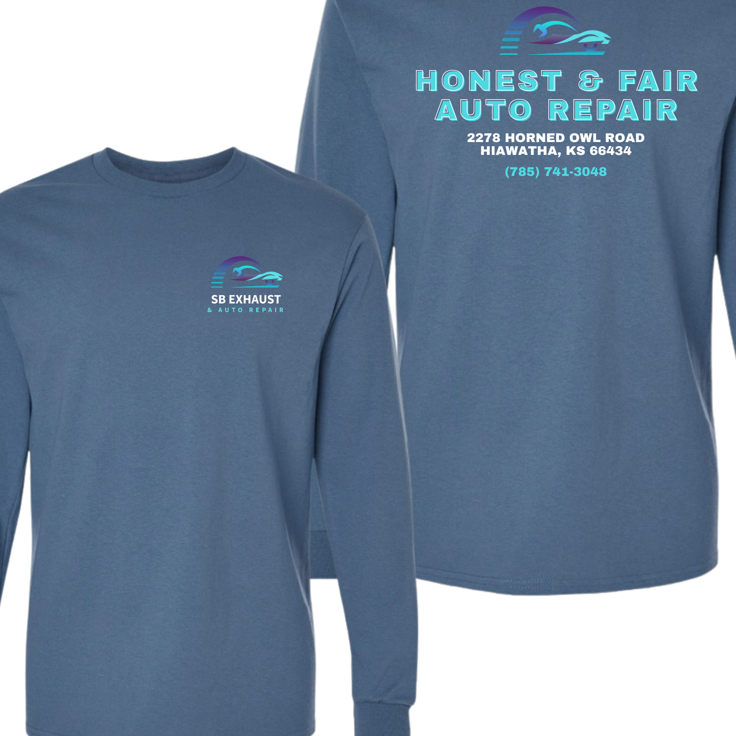 SB Exhaust Auto Repair Long Sleeve Tees